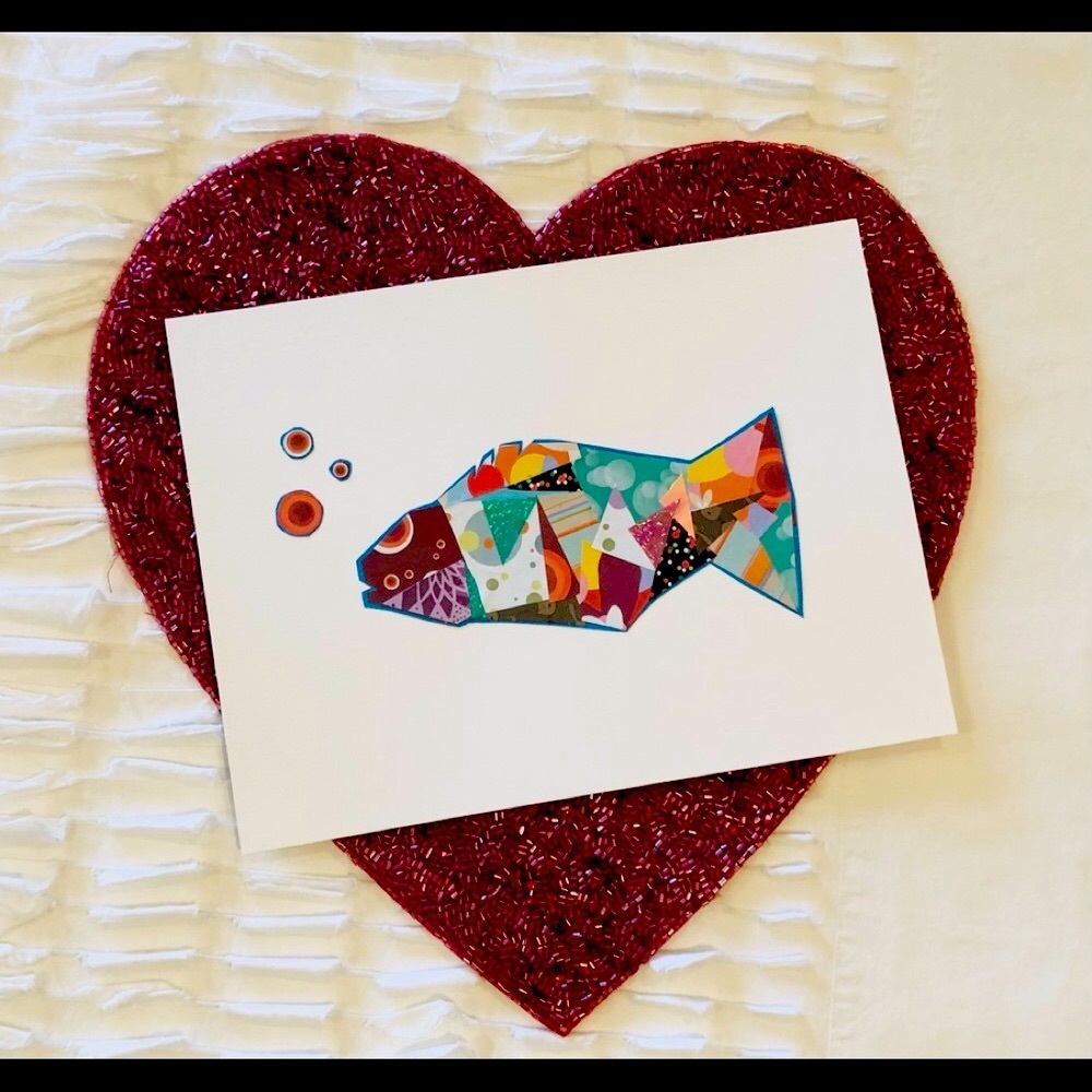 Simple fish collage size 81/2"x11"